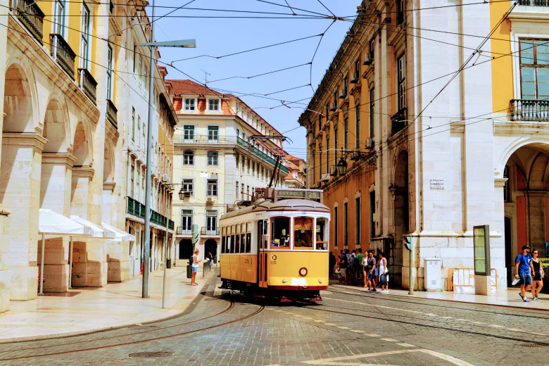 A travel photograph of Lisbon, Portugal